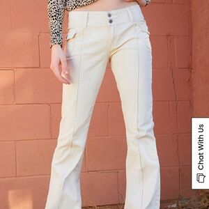 John Galt white flare pants